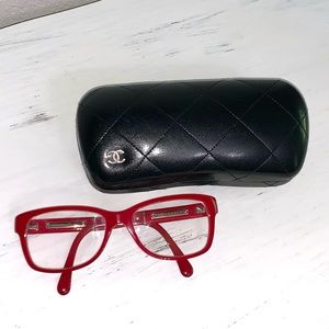Red Chanel prescription glasses